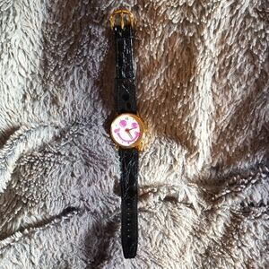 EAT N PARK Smiley Face Cookie Gold and Black Women's Watch